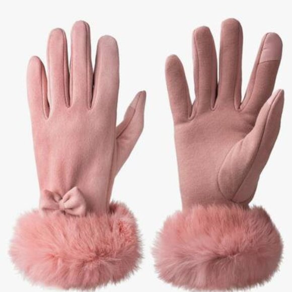 New PINK WINTER COAT, FAUX FURRY MITTENS, GLOVES & SCARF * ALL NEW! - Picture 9 of 11